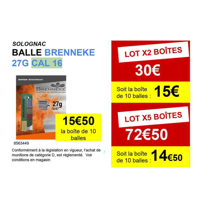 BALLE BRENNEKE CALIBRE 16 X 10 . 2 BALLE BRENNEKE CALIBRE 16 X 10 . – Image 2