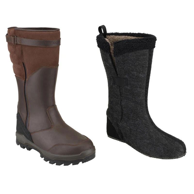 Bottes Chasse Chaudes Imperméables Cuir 900. 7 Bottes Chasse Chaudes Imperméables Cuir 900. – Image 7