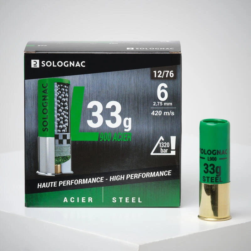 Cartouche L900 33gr Haute Vitesse CALIBRE 12/76 BILLE Acier N°6 X25 1 Cartouche L900 33gr Haute Vitesse CALIBRE 12/76 BILLE Acier N°6 X25