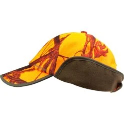 CASQUETTE CHASSE A RABAT CAMOUFLAGE ORANGE 12 CASQUETTE CHASSE A RABAT CAMOUFLAGE ORANGE -Le monde de la chasse Magasin casquette chasse a rabat camouflage orange 2