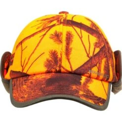 CASQUETTE CHASSE A RABAT CAMOUFLAGE ORANGE 14 CASQUETTE CHASSE A RABAT CAMOUFLAGE ORANGE -Le monde de la chasse Magasin casquette chasse a rabat camouflage orange 4