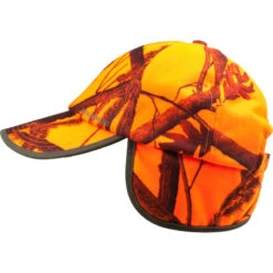 CASQUETTE CHASSE A RABAT CAMOUFLAGE ORANGE 16 CASQUETTE CHASSE A RABAT CAMOUFLAGE ORANGE -Le monde de la chasse Magasin casquette chasse a rabat camouflage orange 6