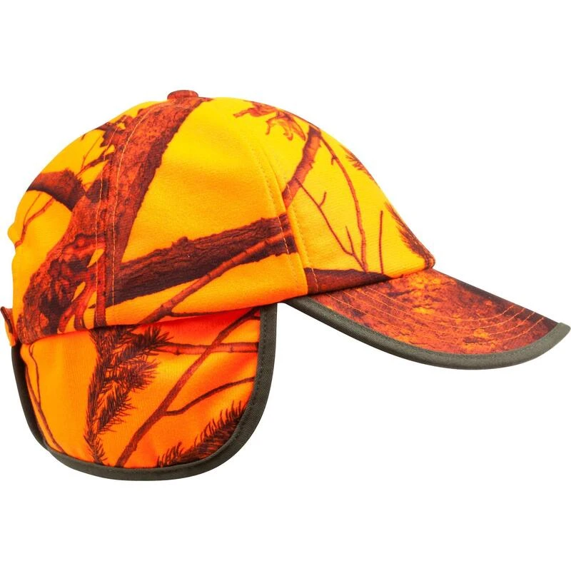 CASQUETTE CHASSE A RABAT CAMOUFLAGE ORANGE 8 CASQUETTE CHASSE A RABAT CAMOUFLAGE ORANGE â Image 8