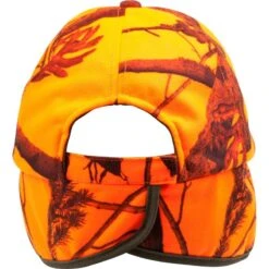 CASQUETTE CHASSE A RABAT CAMOUFLAGE ORANGE 19 CASQUETTE CHASSE A RABAT CAMOUFLAGE ORANGE -Le monde de la chasse Magasin casquette chasse a rabat camouflage orange 9