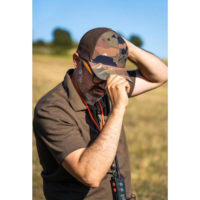 Casquette Chasse Légère Et Respirante 520 Camo Vert/marron & Uni 2 Casquette Chasse Légère Et Respirante 520 Camo Vert/marron & Uni – Image 2