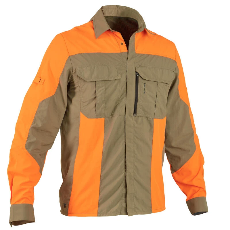 Chemise Manches Longues Légère Et Respirante Chasse 520 Verte Et Fluo 1 Chemise Manches Longues Légère Et Respirante Chasse 520 Verte Et Fluo