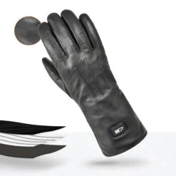 Gants En Cuir Chauffants - Extra Chauds - Noirs -Le monde de la chasse Magasin gants en cuir chauffants extra chauds noirs 3