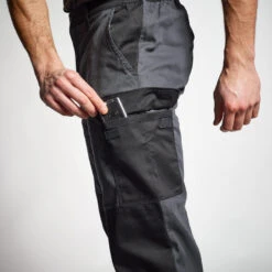 PANTALON CARGO RESISTANT STEPPE 300 BICOLORE GRIS ET NOIR 10 PANTALON CARGO RESISTANT STEPPE 300 BICOLORE GRIS ET NOIR -Le monde de la chasse Magasin pantalon cargo resistant steppe 300 bicolore gris et noir 4