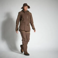 PANTALON CHASSE FEMME IMPERMEABLE 500 MARRON 12 PANTALON CHASSE FEMME IMPERMEABLE 500 MARRON -Le monde de la chasse Magasin pantalon chasse femme impermeable 500 marron 5