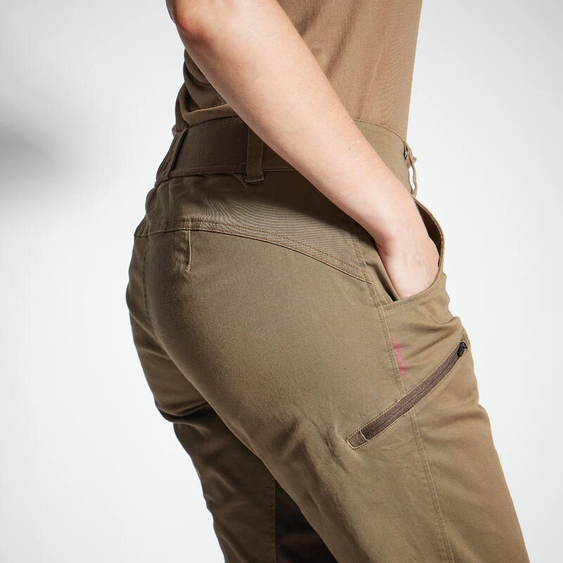 PANTALON CHASSE FEMME RESPIRANT 500 MARRON 3 PANTALON CHASSE FEMME RESPIRANT 500 MARRON – Image 3