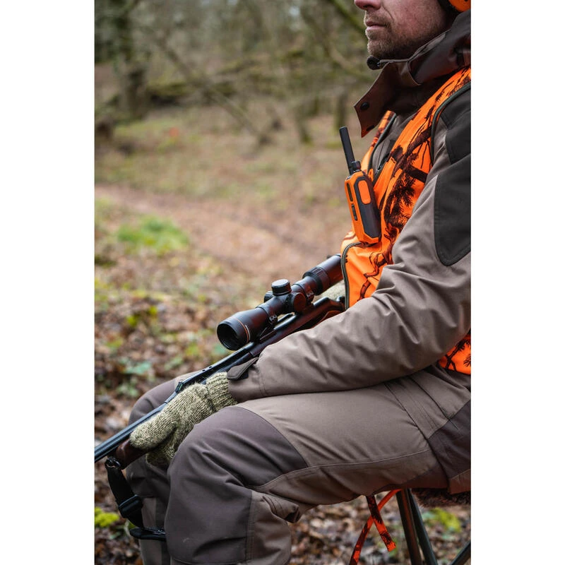 PANTALON CHASSE IMPERMEABLE CHAUD SILENCIEUX MARRON 520 2 PANTALON CHASSE IMPERMEABLE CHAUD SILENCIEUX MARRON 520 – Image 2