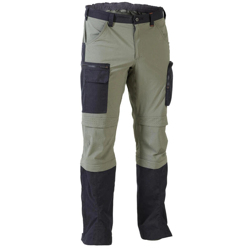 Pantalon Chasse Léger, Résistant Et Respirant Homme - Steppe 920 Guêtres Vert 1 Pantalon Chasse Léger, Résistant Et Respirant Homme - Steppe 920 Guêtres Vert