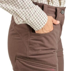 PANTALON FEMME CHASSE CHAUD IMPERMÉABLE MARRON 500 18 PANTALON FEMME CHASSE CHAUD IMPERMÉABLE MARRON 500 -Le monde de la chasse Magasin pantalon femme chasse chaud impermeable marron 500 8