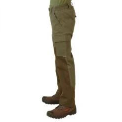 PANTALON RENFORT JUNIOR - 100 VERT ET MARRON -Le monde de la chasse Magasin pantalon renfort junior 100 vert et marron 4