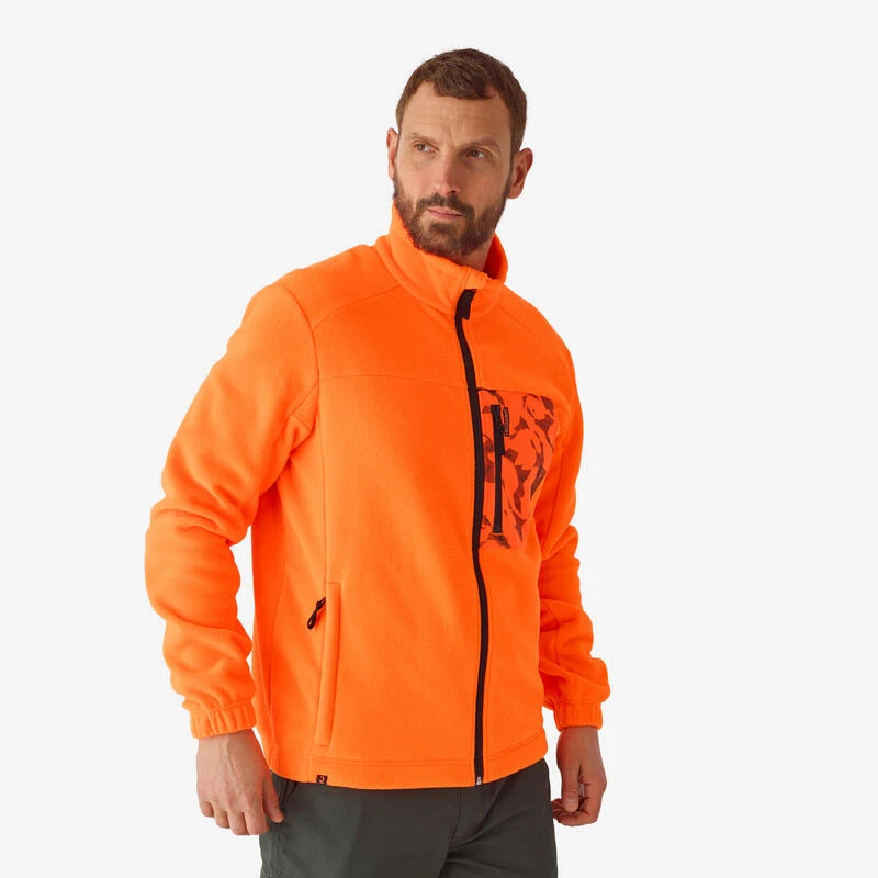 POLAIRE CHASSE 500 ORANGE FLUO 1 POLAIRE CHASSE 500 ORANGE FLUO
