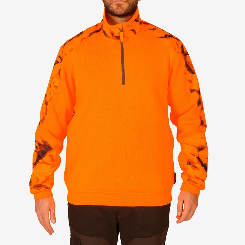 Pull Chasse Renfort Orange Fluo 500 2 Pull Chasse Renfort Orange Fluo 500 – Image 2