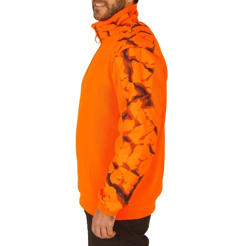Pull Chasse Renfort Orange Fluo 500 4 Pull Chasse Renfort Orange Fluo 500 – Image 4