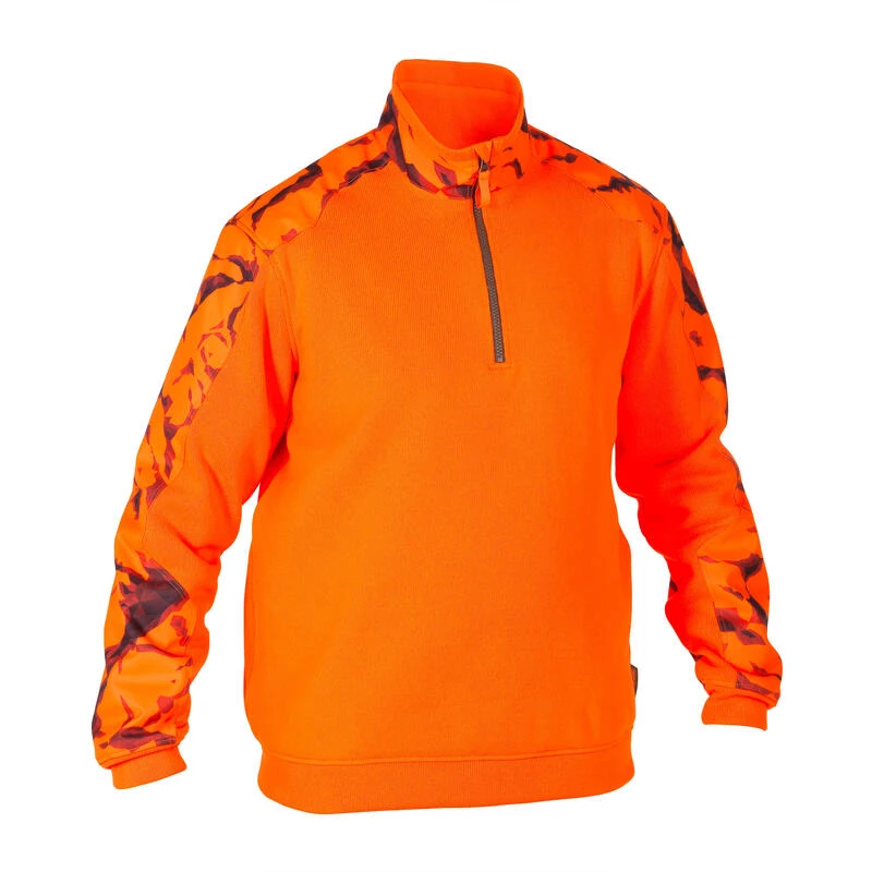 Pull Chasse Renfort Orange Fluo 500 1 Pull Chasse Renfort Orange Fluo 500