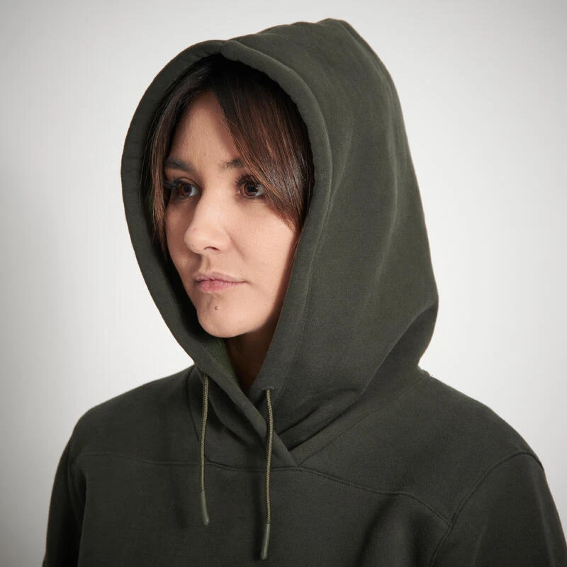 SWEAT-SHIRT CAPUCHE FEMME 500 CHAUD VERT 6 SWEAT-SHIRT CAPUCHE FEMME 500 CHAUD VERT – Image 6