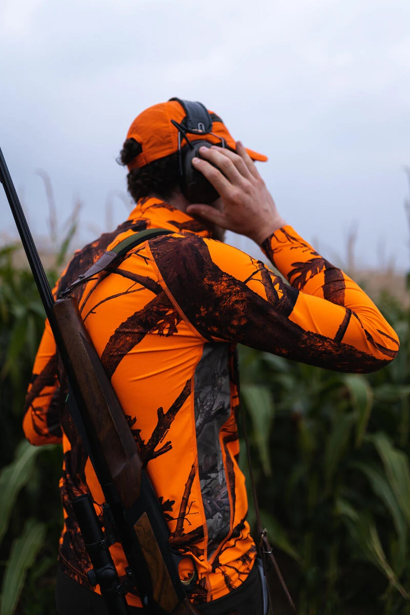 T-SHIRT CHASSE RESPIRANT MANCHES LONGUES CAMOUFLAGE FLUO 500 3 T-SHIRT CHASSE RESPIRANT MANCHES LONGUES CAMOUFLAGE FLUO 500 – Image 3