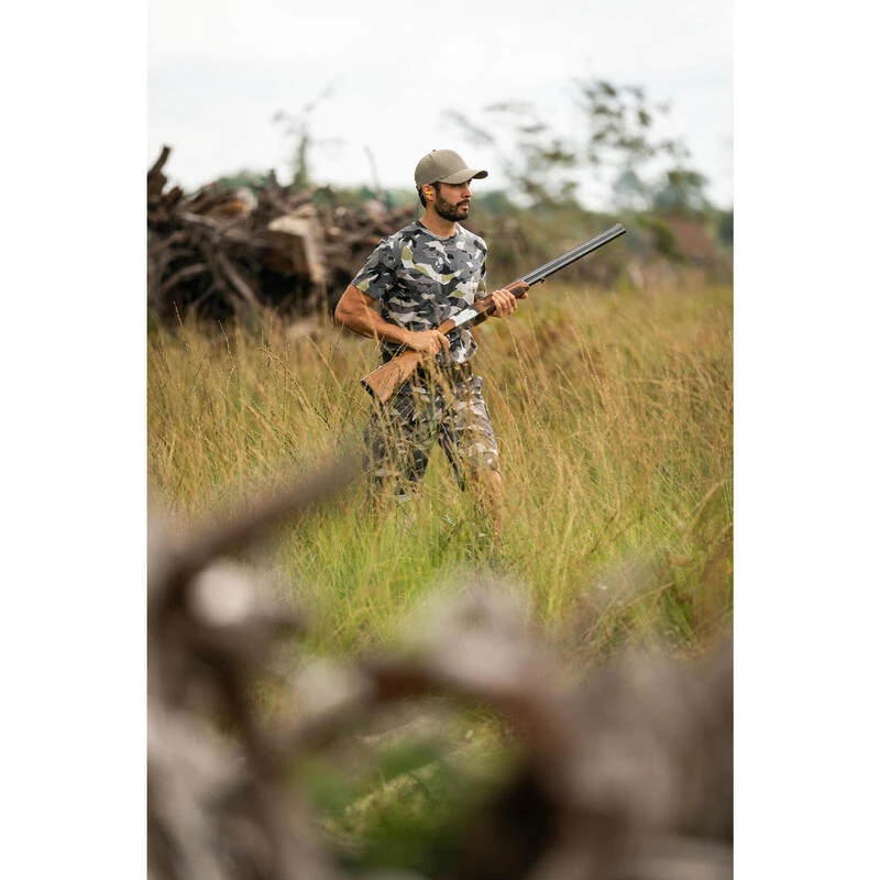 T-shirt Manches Courtes Chasse 100 Camouflage WL V1 Gris 5 T-shirt Manches Courtes Chasse 100 Camouflage WL V1 Gris â Image 5