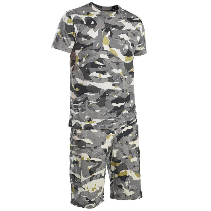 T-shirt Manches Courtes Chasse 100 Camouflage WL V1 Gris 8 T-shirt Manches Courtes Chasse 100 Camouflage WL V1 Gris â Image 8