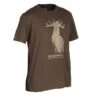 T-shirt Manches Courtes Chasse Coton Homme - 100 Cerf Marron