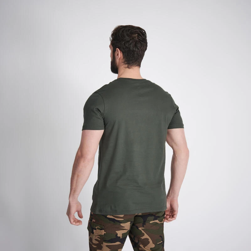 T-shirt Manches Courtes Chasse Coton Homme - 100 Chien Arrêt Vert 2 T-shirt Manches Courtes Chasse Coton Homme - 100 Chien Arrêt Vert – Image 2