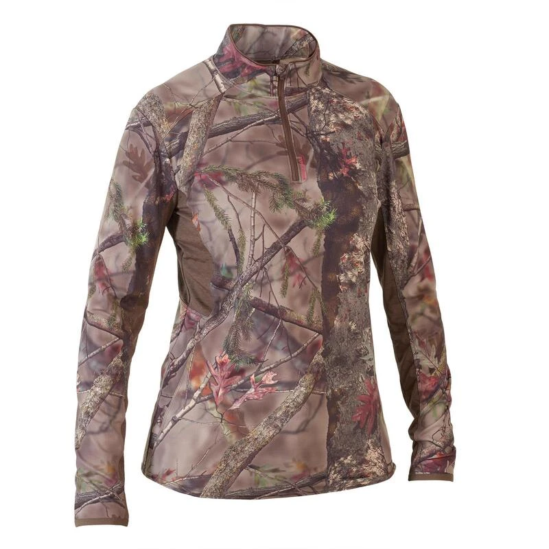 T-SHIRT MANCHES LONGUES CHASSE FEMME SILENCIEUX RESPIRANT CAMOUFLAGE 500 1 T-SHIRT MANCHES LONGUES CHASSE FEMME SILENCIEUX RESPIRANT CAMOUFLAGE 500