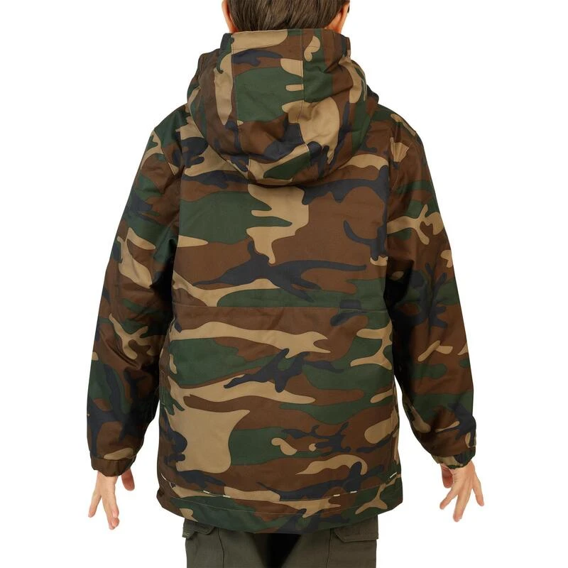 Veste Chasse Chaude 100 Junior Camouflage Vert 3 Veste Chasse Chaude 100 Junior Camouflage Vert – Image 3