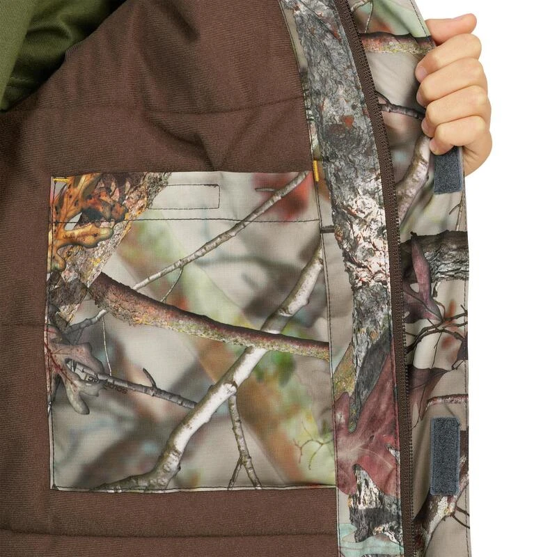 VESTE CHASSE CHAUDE ET IMPERMÉABLE SIBIR 300 JUNIOR CAMOUFLAGE KAMO-BR 9 VESTE CHASSE CHAUDE ET IMPERMÉABLE SIBIR 300 JUNIOR CAMOUFLAGE KAMO-BR – Image 9