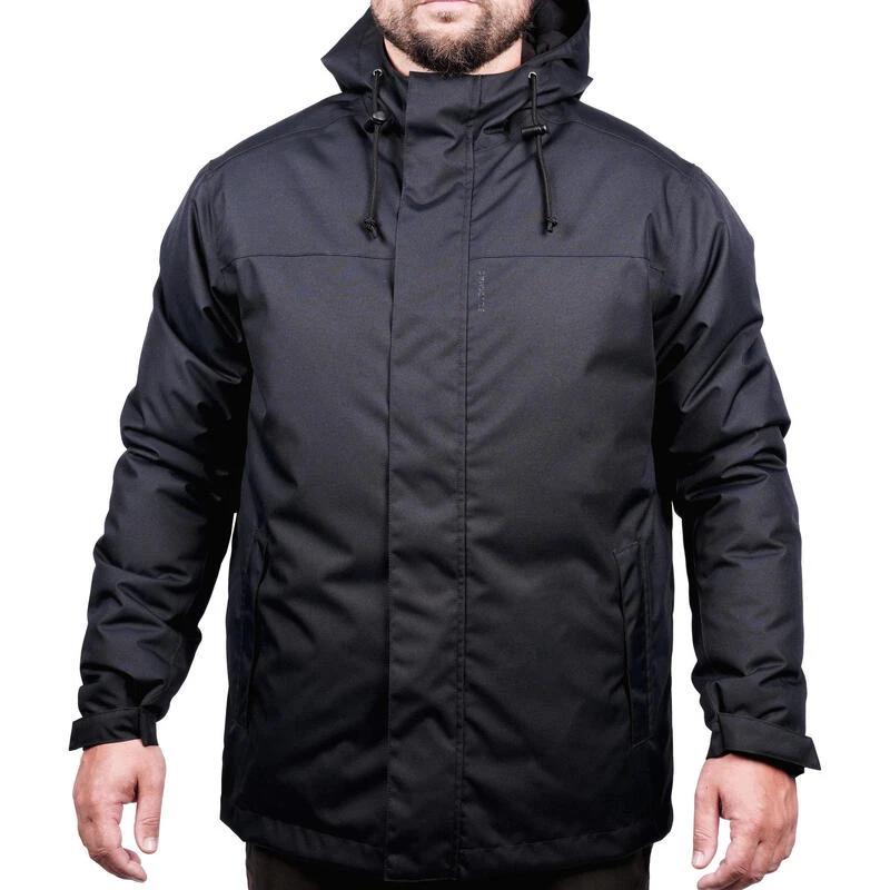 VESTE CHASSE CHAUDE IMPERMEABLE NOIRE 100 2 VESTE CHASSE CHAUDE IMPERMEABLE NOIRE 100 â Image 2