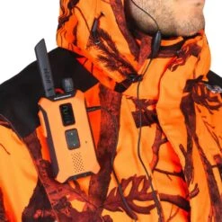 VESTE CHASSE IMPERMÉABLE CHAUDE SILENCIEUSE CAMO FLUO POSTE 500 -Le monde de la chasse Magasin veste chasse impermeable chaude silencieuse camo fluo poste 500 5