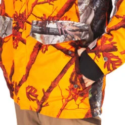 VESTE CHASSE IMPERMÉABLE CHAUDE SILENCIEUSE CAMO FLUO POSTE 500 -Le monde de la chasse Magasin veste chasse impermeable chaude silencieuse camo fluo poste 500 8