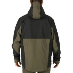 VESTE CHASSE IMPERMEABLE RENFORT VERTE 500 -Le monde de la chasse Magasin veste chasse impermeable renfort verte 500 2