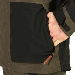 VESTE CHASSE IMPERMEABLE RENFORT VERTE 500 -Le monde de la chasse Magasin veste chasse impermeable renfort verte 500 7