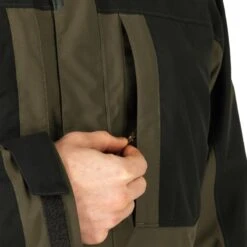 VESTE CHASSE IMPERMEABLE RENFORT VERTE 500 -Le monde de la chasse Magasin veste chasse impermeable renfort verte 500 9