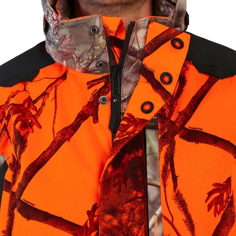 VESTE CHASSE POSTE IMPERMÉABLE CHAUDE 3 EN 1 CAMO FLUO 900 10 VESTE CHASSE POSTE IMPERMÉABLE CHAUDE 3 EN 1 CAMO FLUO 900 – Image 10