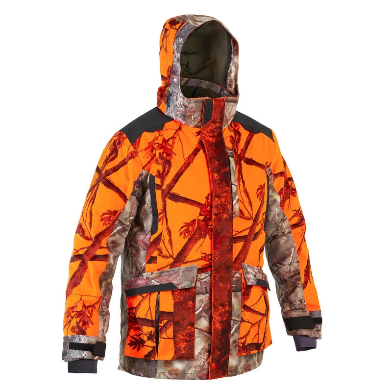 VESTE CHASSE POSTE IMPERMÉABLE CHAUDE 3 EN 1 CAMO FLUO 900 1 VESTE CHASSE POSTE IMPERMÉABLE CHAUDE 3 EN 1 CAMO FLUO 900