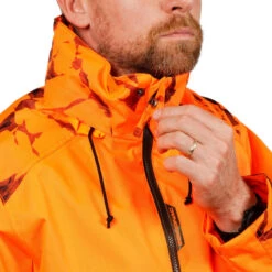 VESTE CHASSE RESISTANTE IMPERMEABLE ORANGE FLUO SUPERTRACK 100 18 VESTE CHASSE RESISTANTE IMPERMEABLE ORANGE FLUO SUPERTRACK 100 -Le monde de la chasse Magasin veste chasse resistante impermeable orange fluo supertrack 100 8