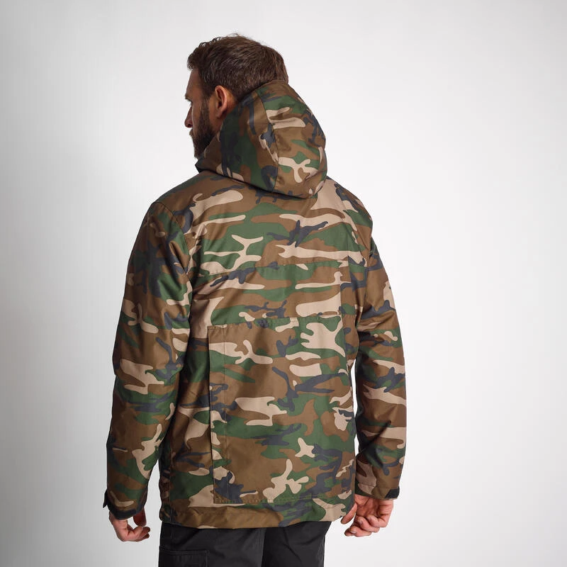 VESTE IMPERMEABLE CHAUDE 100 CAMO WOODLAND 2 VESTE IMPERMEABLE CHAUDE 100 CAMO WOODLAND – Image 2