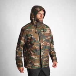 VESTE IMPERMEABLE CHAUDE 100 CAMO WOODLAND 19 VESTE IMPERMEABLE CHAUDE 100 CAMO WOODLAND -Le monde de la chasse Magasin veste impermeable chaude 100 camo woodland 9