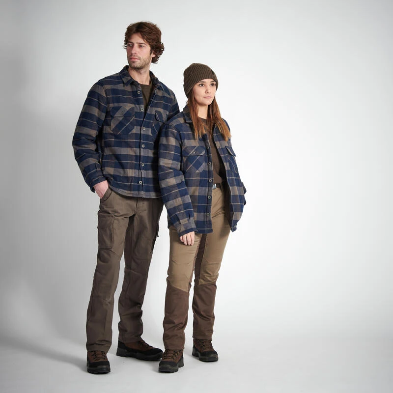 VESTE MOUTONNÉE TYPE SURCHEMISE 500 BLEU 2 VESTE MOUTONNÉE TYPE SURCHEMISE 500 BLEU – Image 2