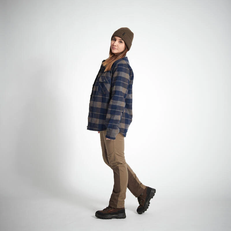 VESTE MOUTONNÉE TYPE SURCHEMISE 500 BLEU 4 VESTE MOUTONNÉE TYPE SURCHEMISE 500 BLEU – Image 4