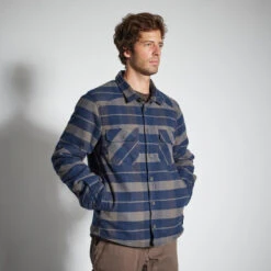 VESTE MOUTONNÉE TYPE SURCHEMISE 500 BLEU 18 VESTE MOUTONNÉE TYPE SURCHEMISE 500 BLEU -Le monde de la chasse Magasin veste moutonnee type surchemise 500 bleu 8