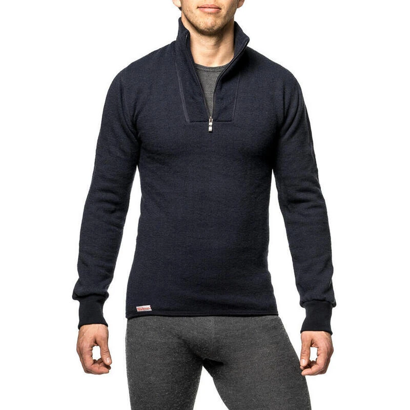 Woolpower Merino Mid Layer Zip Turtleneck 400 - Marine Foncé 4 Woolpower Merino Mid Layer Zip Turtleneck 400 - Marine Foncé – Image 4